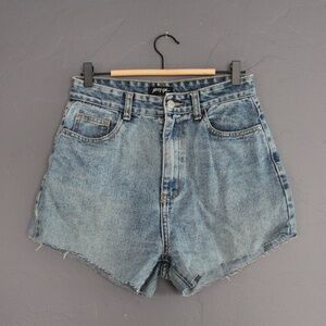 Extra high rise denim cutoffs